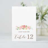 Rose Garden Floral Wedding Escort Card Einladung (Stehend Vorderseite)