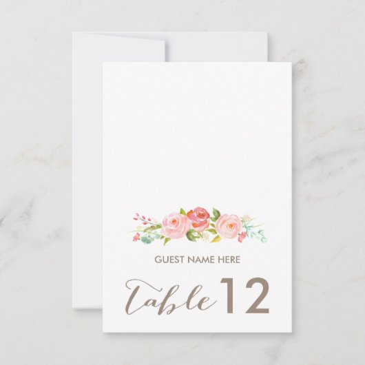 Rose Garden Floral Wedding Escort Card Einladung (Vorderseite)