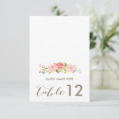 Rose Garden Floral Wedding Escort Card Einladung (Stehend Vorderseite)