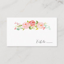Rose Garden Floral Wedding Escort / Platzkarte
