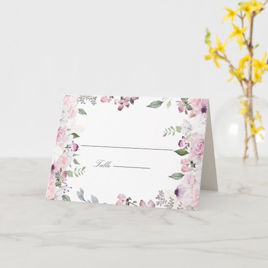 Rose Garden Floral Wedding Platzkarte Karte (Gelbe Blume)