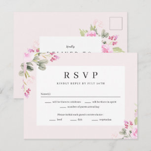 Rose Garden Floral Wedding RSVP Antwortkarte Postkarte