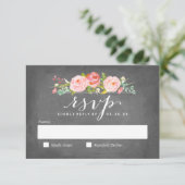 Rose Garden Floral Wedding RSVP Card (Stehend Vorderseite)