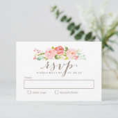 Rose Garden Floral Wedding RSVP Card (Stehend Vorderseite)