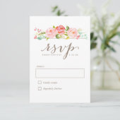 Rose Garden Floral Wedding RSVP Karte (Stehend Vorderseite)