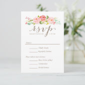 Rose Garden Floral Wedding RSVP mit Menüoptionen Karte (Stehend Vorderseite)