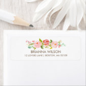 Rose Garden Floral Weiße Rücksendeadresse (Insitu)