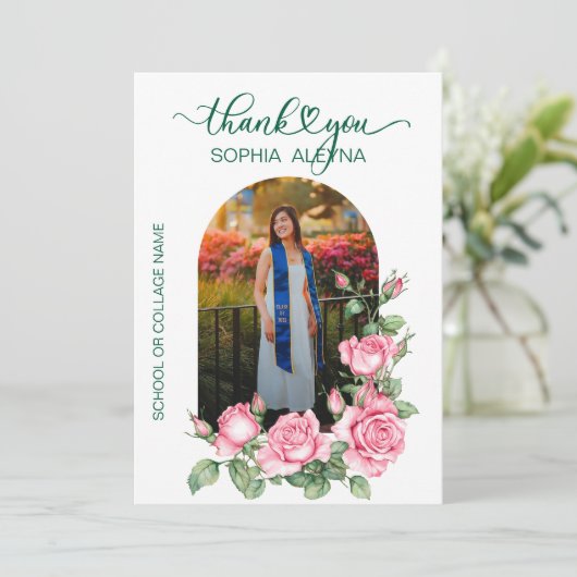 Rose Garden Foto Abschluss Danke, Karte (Stehend Vorderseite)