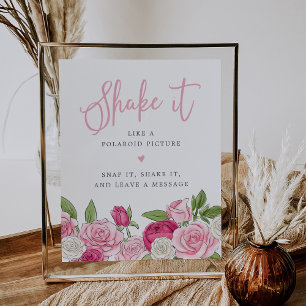 Rosé Garden Foto Gästebuchunterschrift Poster