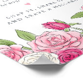 Rosé Garden Foto Gästebuchunterschrift Poster (Ecke)