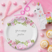 Rose Garden Fügen Sie Ihre Nachricht hinzu Pappteller (Party)