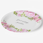 Rose Garden Fügen Sie Ihre Nachricht hinzu Pappteller (Schrägansicht)