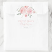 Rose Garden Girl Boho Taufen Runder Aufkleber (Tasche)