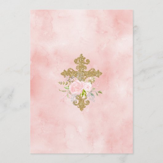 Rose Garden Girl Taufe Custom 12x18 Event Menükarte (Rückseite)