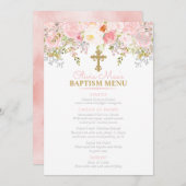 Rose Garden Girl Taufe Custom 12x18 Event Menükarte (Vorne/Hinten)
