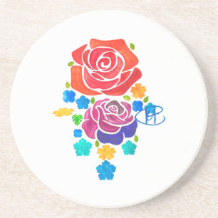 Rose Garden Hamsa Art Getränkeuntersetzer