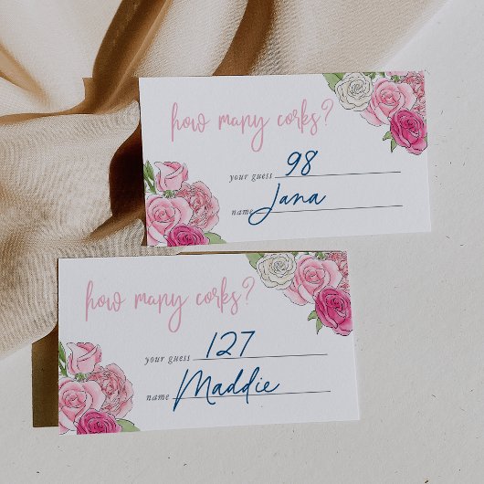 Rosé Garden "How many Corks" Guessing Game Card Begleitkarte