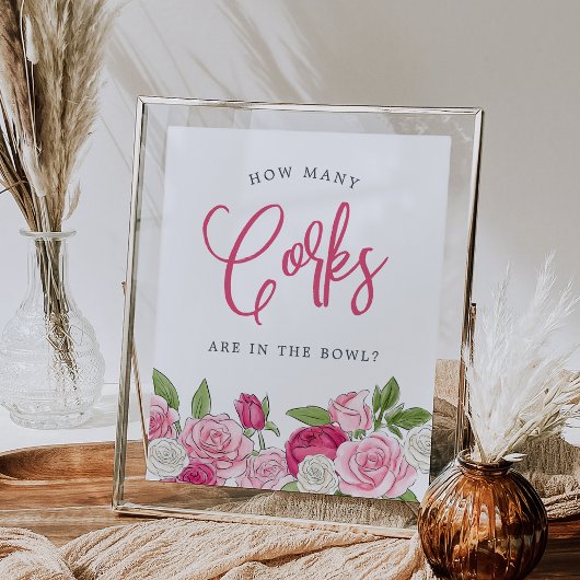 Rosé Garden "How many Corks" Guessing Game Sign Poster