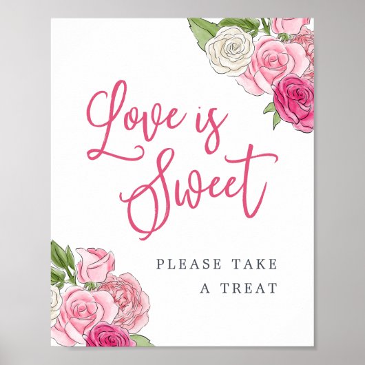 Rosé Garden "Liebe ist süß" Favoriten & Leckereien Poster (Vorne)