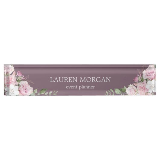 Rose Garden Mauve | Namensplakette (Vorderseite)