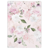 Rose Garden Mauve | Personalisierte Zwischenablage Klemmbrett (Rückseite)