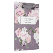Rose Garden Mauve | Personalisierte Zwischenablage Klemmbrett (Rechts)