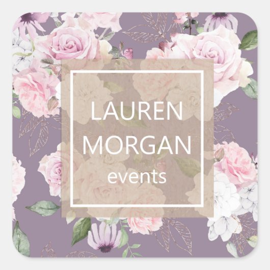 Rose Garden Mauve | Personalisierter Aufkleber (Vorderseite)