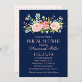 Rose Garden Midnight Blue| Brautparty Einladung (Vorne/Hinten)