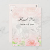 Rose Garden Moderne Blumenhochzeit Vielen Dank Postkarte (Vorne/Hinten)