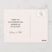 Rose Garden Moderne Blumenhochzeit Vielen Dank Postkarte (Rückseite)