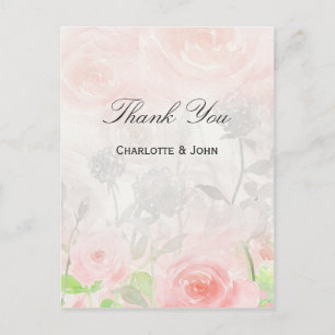 Rose Garden Moderne Blumenhochzeit Vielen Dank Postkarte