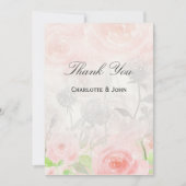 Rose Garden Moderne Flora Vielen Dank Einladung (Vorderseite)