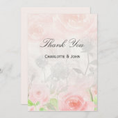 Rose Garden Moderne Flora Vielen Dank Einladung (Vorne/Hinten)