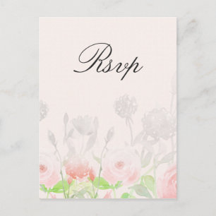 Rose Garden Moderne Hochzeit mit floralen Einflüss Einladungspostkarte