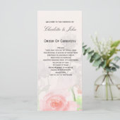 Rose Garden Moderne Hochzeitsprogramme Programm (Stehend Vorderseite)