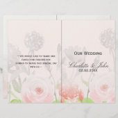 Rose Garden Modernes Hochzeitsprogramm für Florenz (Vorne/Hinten)