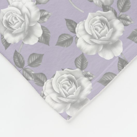 Rose Garden Monogram Lavendel Fleecedecke (Ecke)