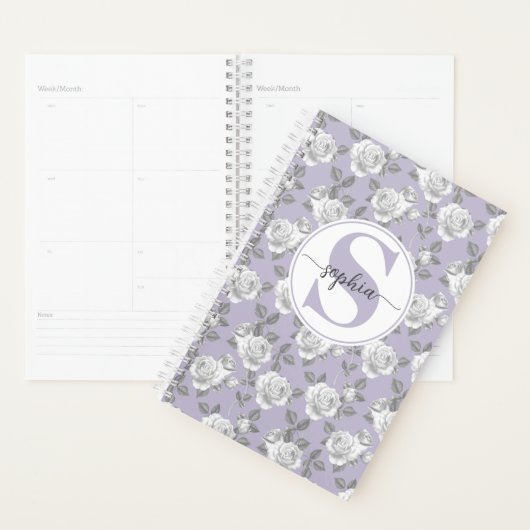 Rose Garden Monogram Lavendel Planner Planer (Anzeige)