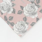 Rose Garden Monogram Pink Fleecedecke (Ecke)