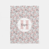 Rose Garden Monogram Pink Fleecedecke (Vorderseite)