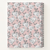 Rose Garden Monogram Pink Notebook Notizblock (Rückseite)