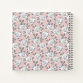 Rose Garden Monogram Pink Notebook Notizblock (Rückseite)