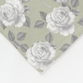 Rose Garden Monogram Sage Green Fleecedecke (Ecke)