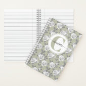 Rose Garden Monogram Sage Green Notebook Notizblock (Innen)