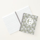 Rose Garden Monogram Sage Green Notebook Notizblock (Innenseite)