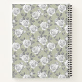 Rose Garden Monogram Sage Green Notebook Notizblock (Rückseite)
