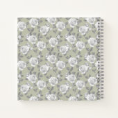 Rose Garden Monogram Sage Green Notebook Notizblock (Rückseite)