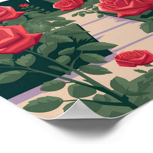 Rose Garden Poster - Minimalistischer Flachbildsch (Ecke)
