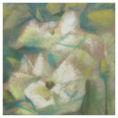 "Rose Garden", Retro-Blumendesign, Minze & Ocher Stoff (Nahaufnahme)