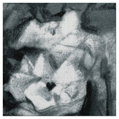 "Rose Garden", Retro-Blumenmuster, schwarz-weiß Stoff (Nahaufnahme)